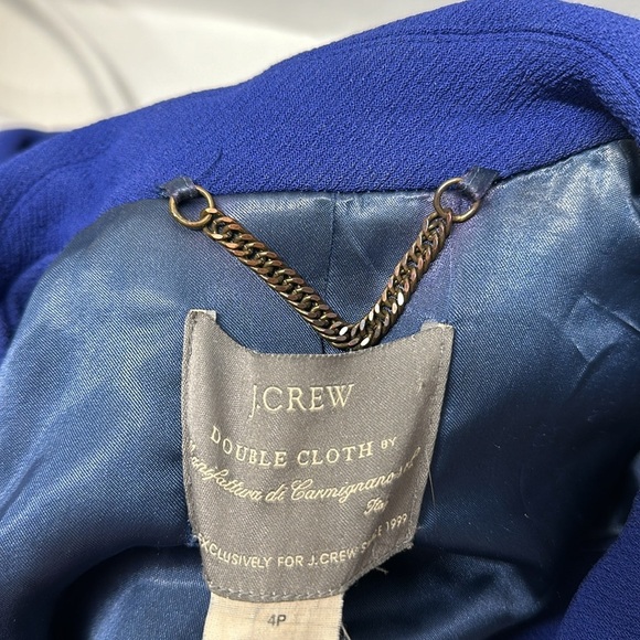 J Crew Classic Lady Day Coat Jacket Italian Double-cloth Wool Blue Size 4P - Picture 8 of 8